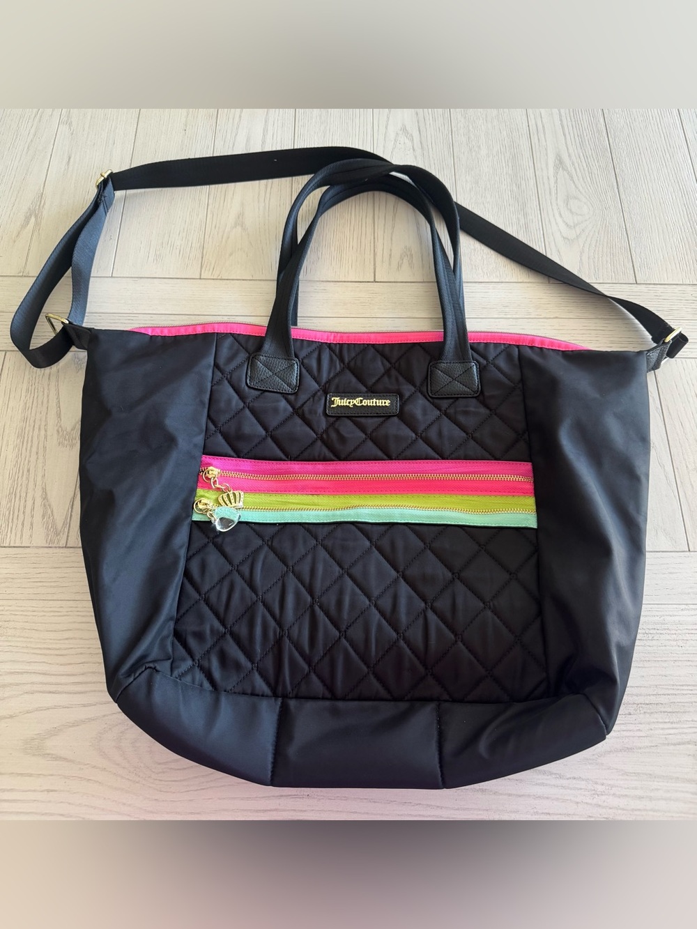 Juicy Couture Black Tote with Zippers